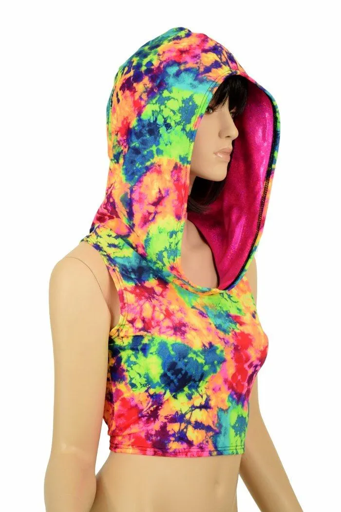 Acid Splash Racerback Crop Hoodie