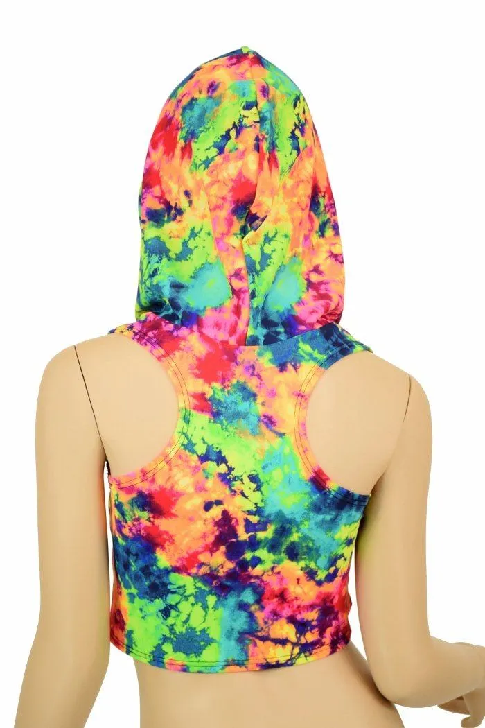 Acid Splash Racerback Crop Hoodie