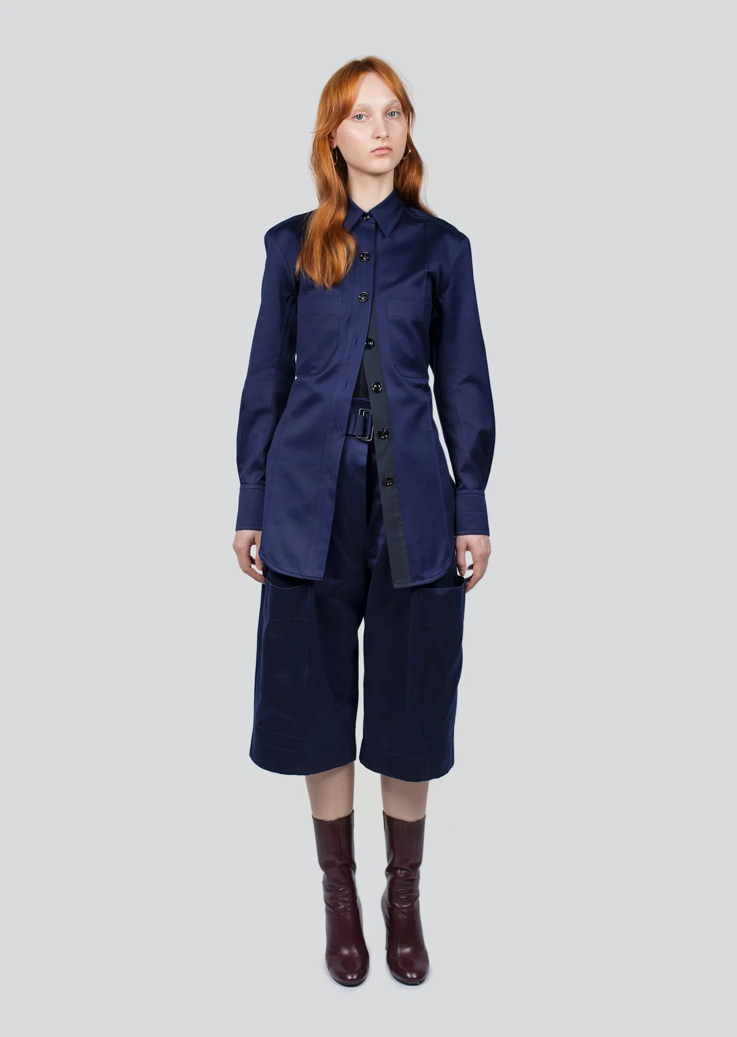 Cotton Sateen Shirt Jacket
