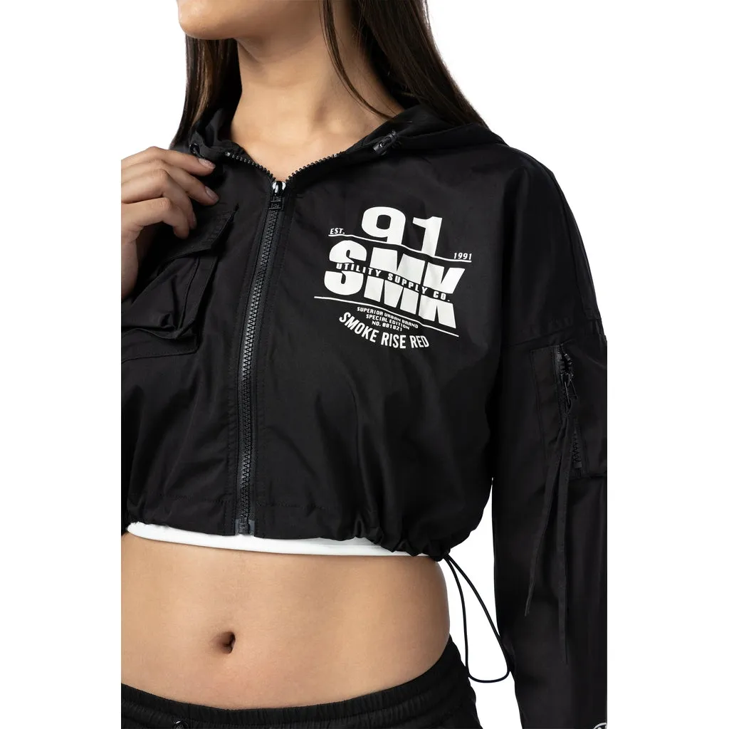 Dropped Shoulder Utility Jacket - Black