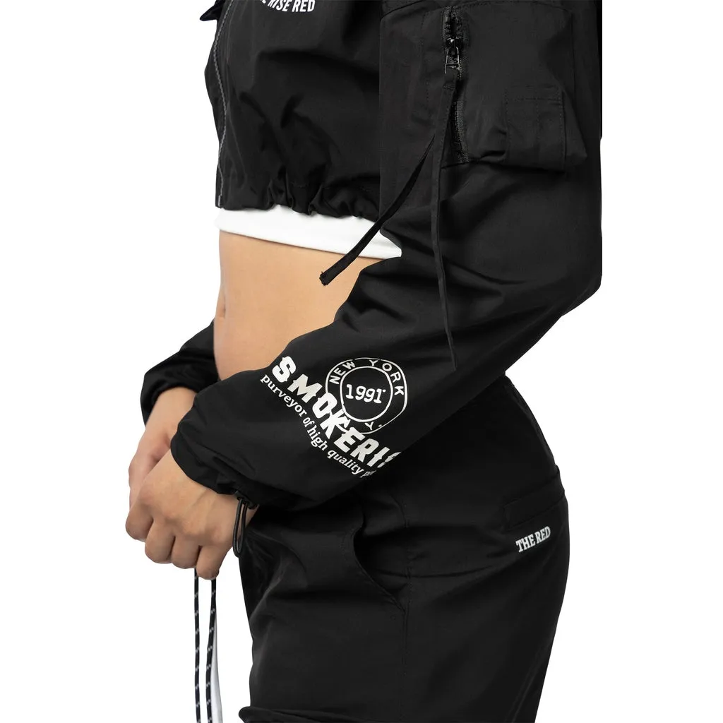 Dropped Shoulder Utility Jacket - Black
