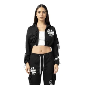 Dropped Shoulder Utility Jacket - Black