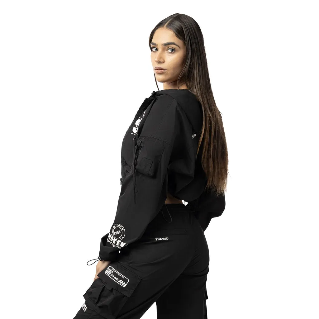 Dropped Shoulder Utility Jacket - Black