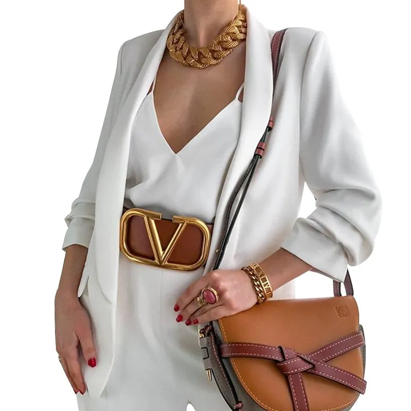 Fashionkova  Women Slim Blazer Coat Cardigan Jackets Notched Long Sleeves Casual Suits 2022 Summer Autumn Solid Pocket Plus Blazers