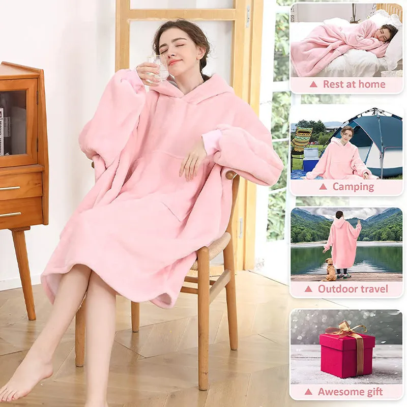 Hoodies Blankets Oversized Hoodie Flannel Pajamas Men and Women Can Wear