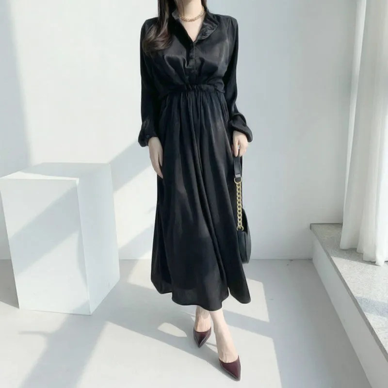 Julia Fashion - Elegant Office-Lady Solid Dress