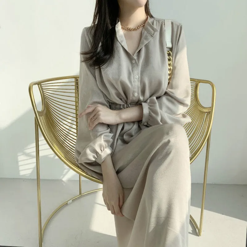 Julia Fashion - Elegant Office-Lady Solid Dress