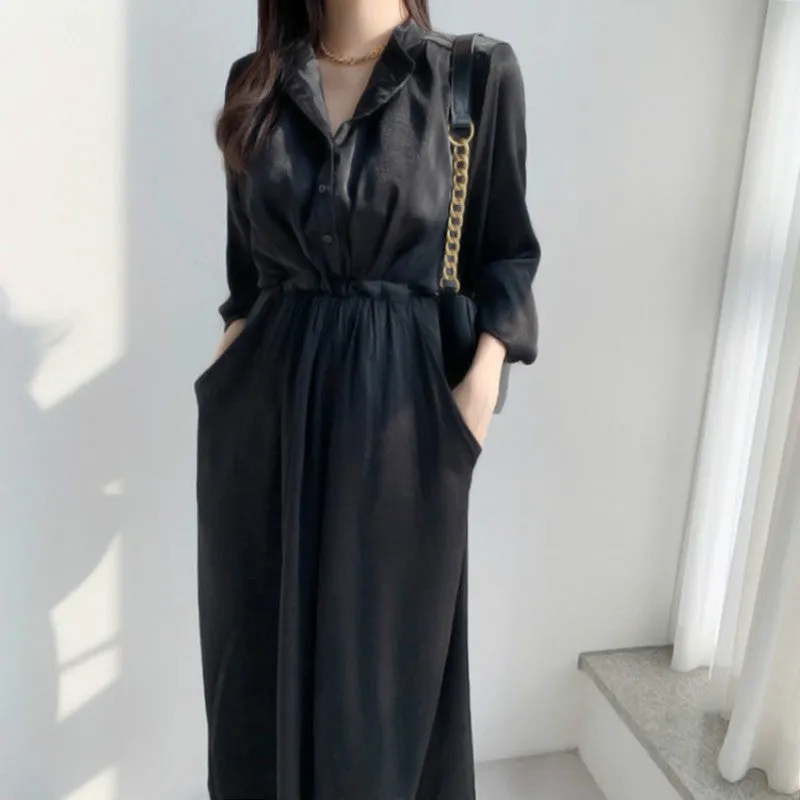 Julia Fashion - Elegant Office-Lady Solid Dress