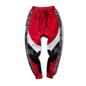 Patchwork Elastic Waist Hip Hop Jogger Sweatpant