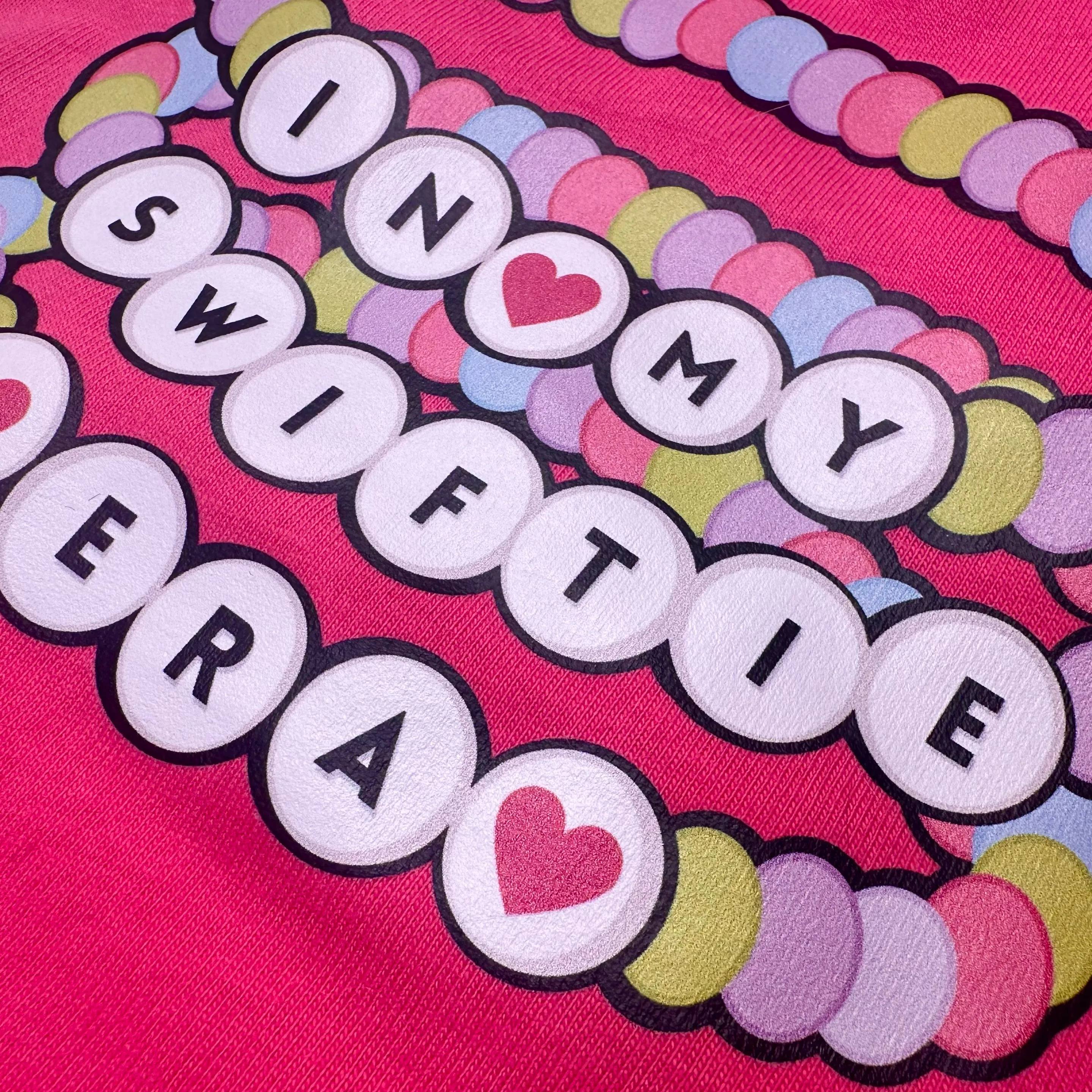 swiftie bracelet tee - pink